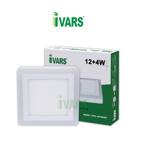 Đèn LED panel IVARS ốp nổi - 2 màu ánh sáng trắng và vàng - (12+4)W