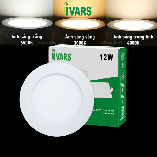 Đèn LED slim panel IVARS âm trần - đổi màu ánh sáng tùy chọn - 12W