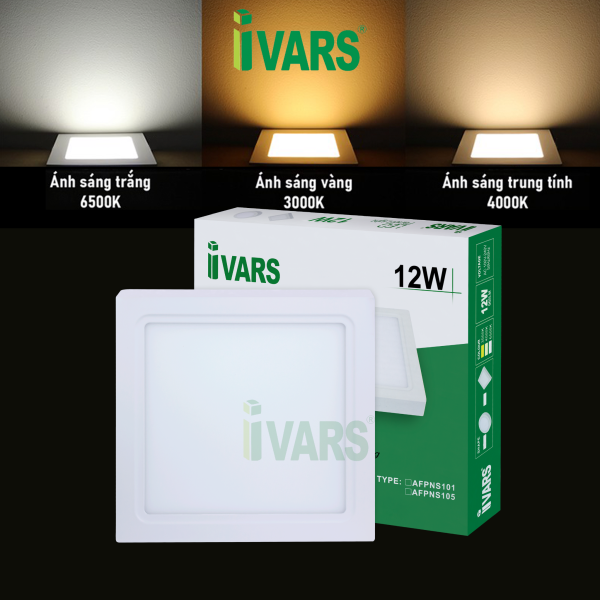 Đèn LED panel IVARS ốp nổi - đổi màu ánh sáng tùy chọn - 12W