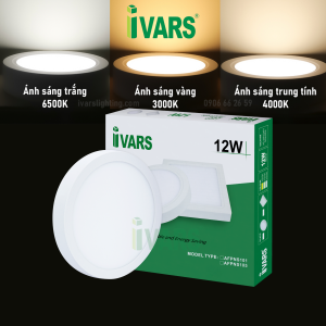 Đèn LED panel IVARS ốp nổi - đổi màu ánh sáng tùy chọn - 12W