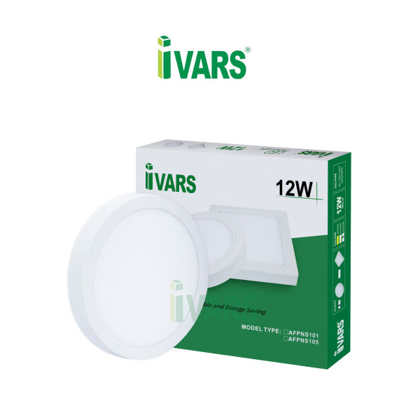 Đèn LED panel IVARS kiểu ốp nổi chỉ viền đơn sắc 12W