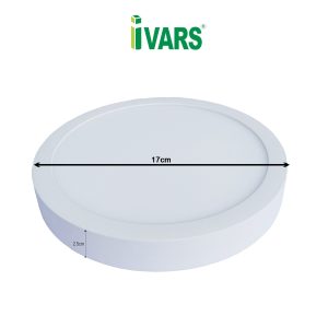 Đèn LED panel IVARS kiểu ốp nổi chỉ viền đơn sắc 15W (Tròn)