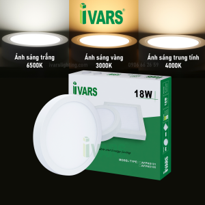 Đèn LED panel IVARS ốp nổi - đổi màu ánh sáng tùy chọn - 18W