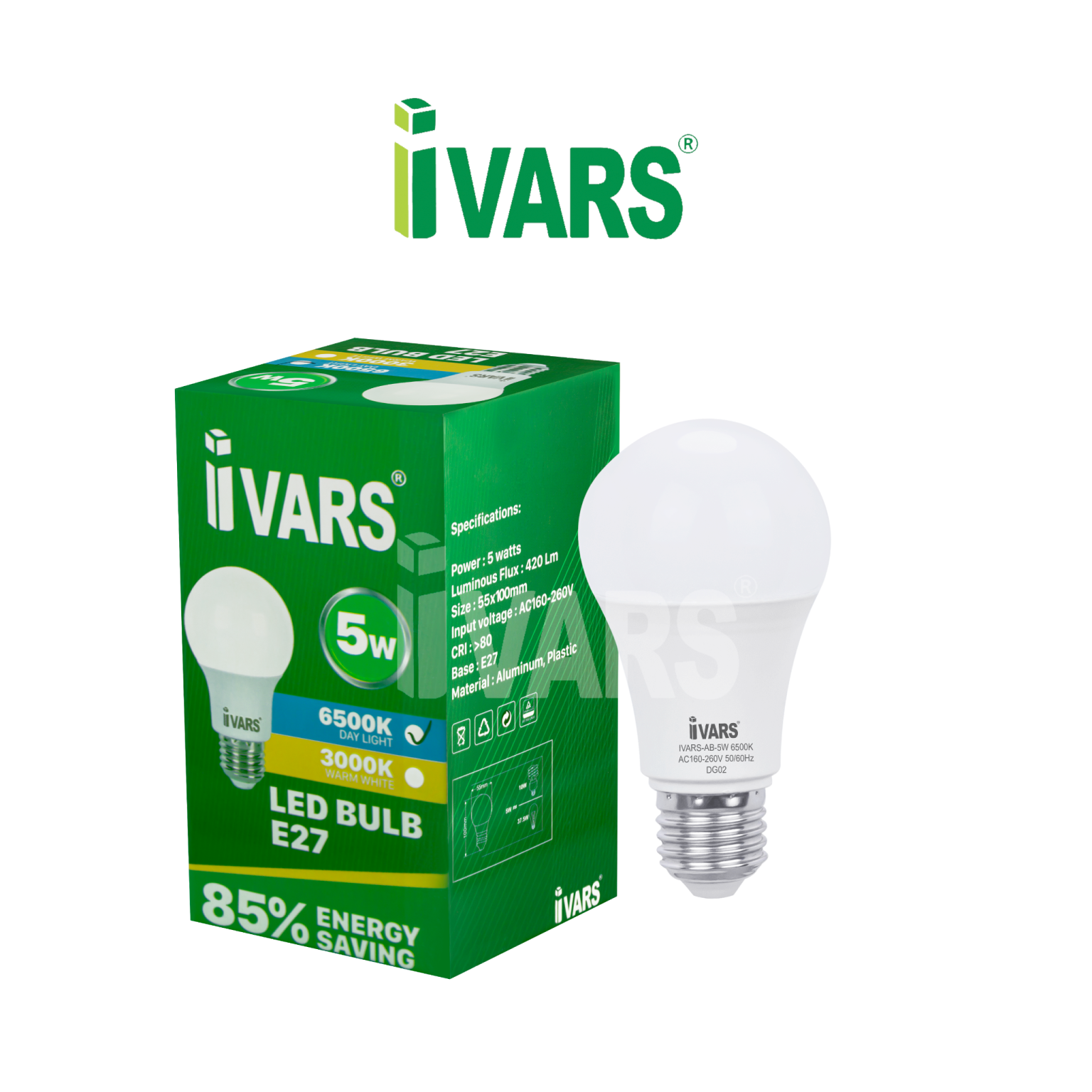 Bóng đèn LED BULB Tròn IVARS - 5W - Ivars Lighting