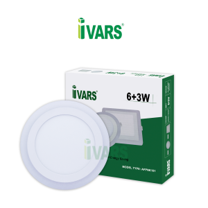 Đèn LED slim panel IVARS âm trần - 2 màu ánh sáng trắng và vàng - (6+3)W