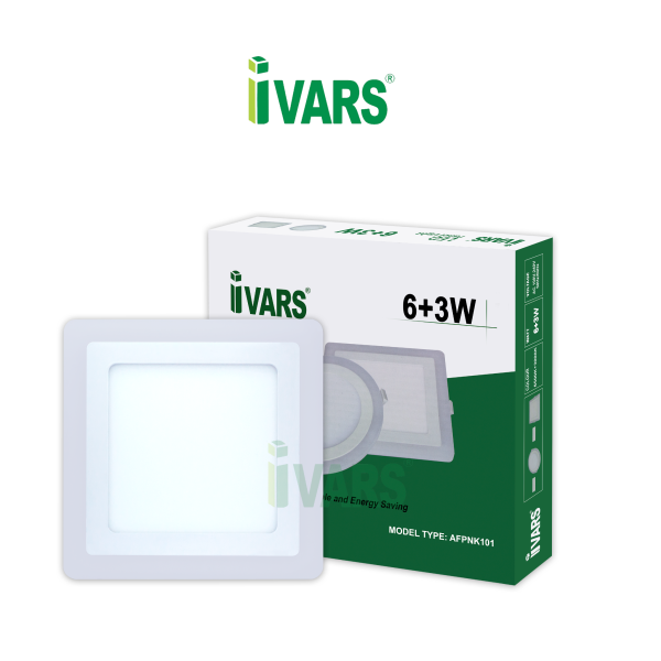 Đèn LED slim panel IVARS âm trần - 2 màu ánh sáng trắng và vàng - (6+3)W