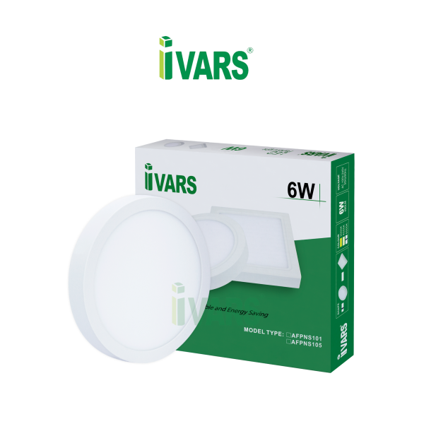 Đèn LED panel IVARS kiểu ốp nổi chỉ viền đơn sắc 6W