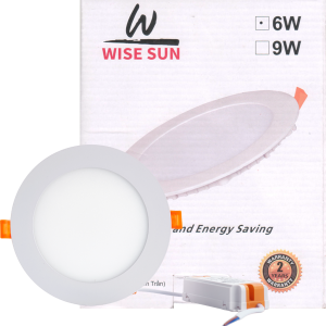 Đèn Âm Trần Tròn Wise Sun - Công suất 6W ánh sáng trắng 6500K - hàng chính hãng