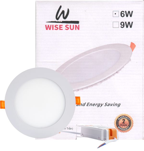 Đèn Âm Trần Tròn Wise Sun - Công suất 6W ánh sáng trắng 6500K - hàng chính hãng