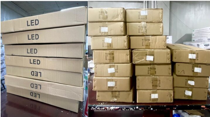 Những kiện hàng Đèn Đường Led Lá 150W đang chuẩn bị kỹ lưỡng